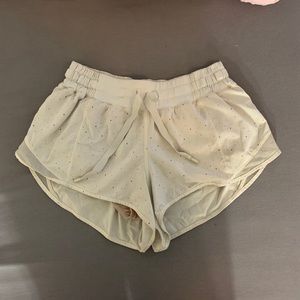 Lululemon white confetti shorts
